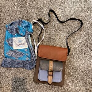 Soruka Brown and Blue Crossbody Bag